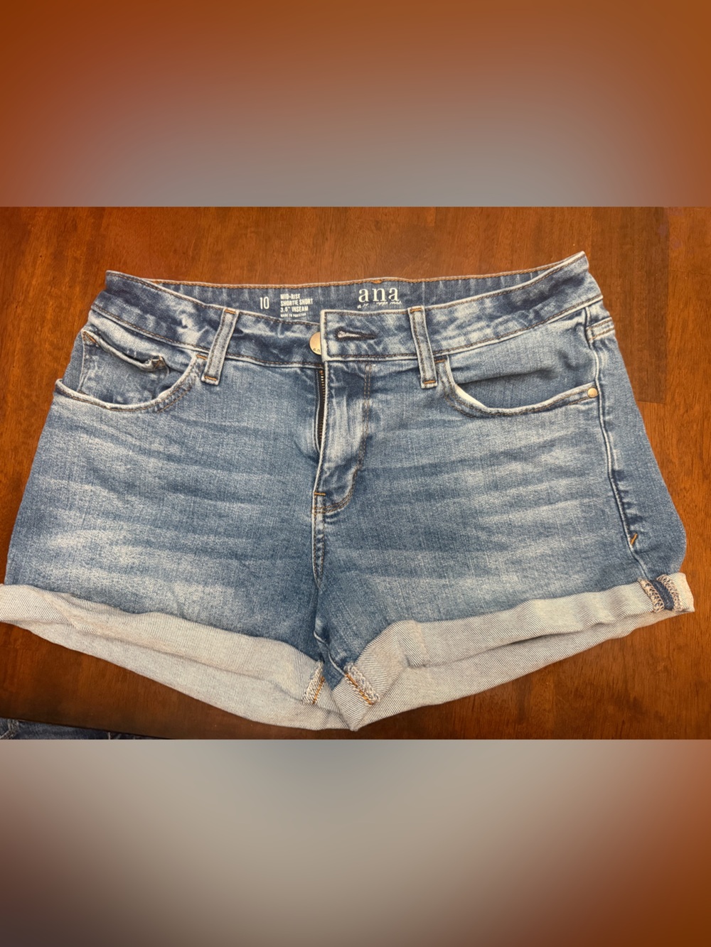 a.n.a Light Blue Rolled Cuff Denim Shorts